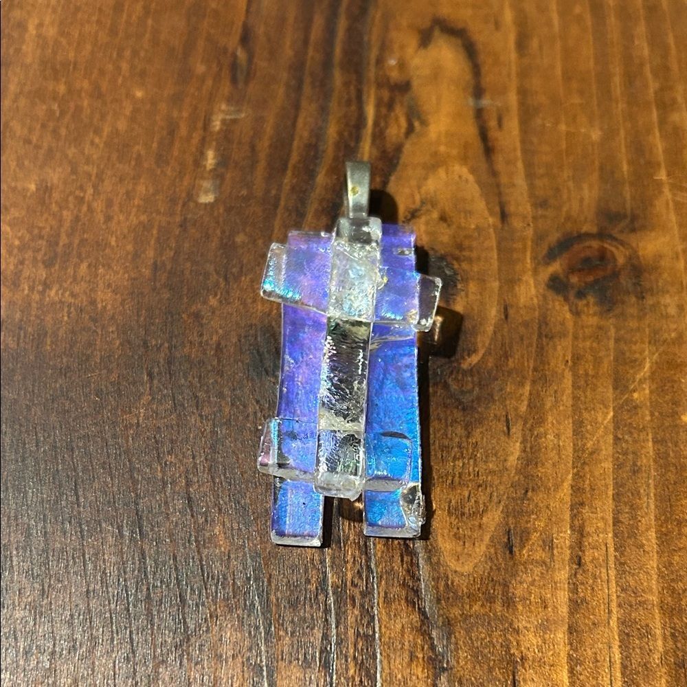 Iridescent Fused Dichroic Glass Pendant